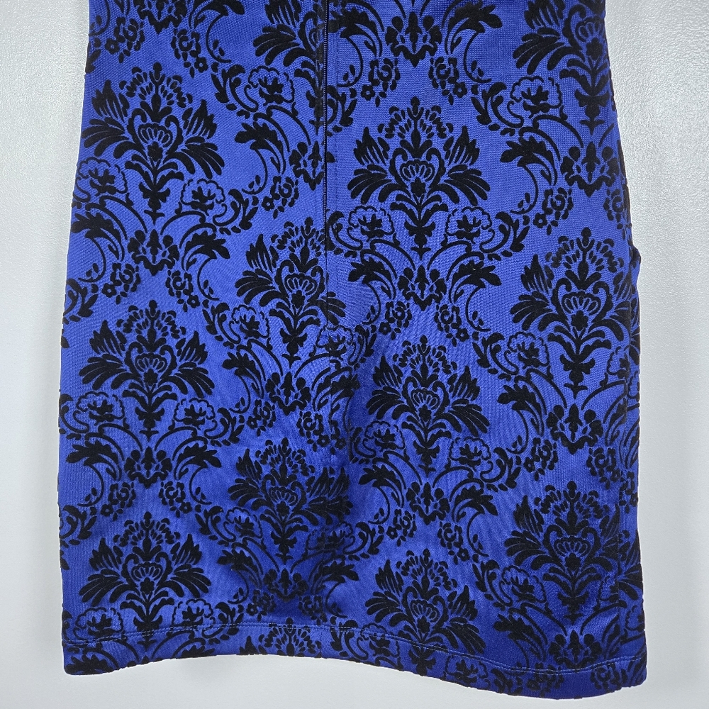 Teeze Me Royal Blue Black Velvet Strapless Sexy Cocktail Mini Dress Juniors 1/2 - Picture 10 of 12